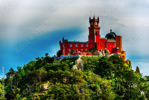Sintra, Portugal: Pena Palace, Palace da Pena, romanticist summer residence of the monarchs of Portugal, located in Sao Pedro de Panaferrim next to Lisbon 
