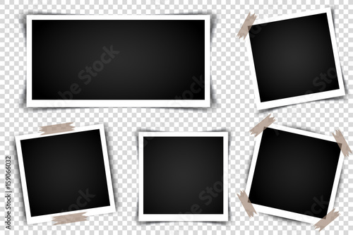 Set of Retro photo frames with shadows. Vector illustration