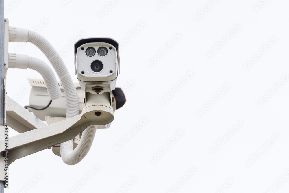 CCTV camera. Security camera on the wall. Private property protection. CCTV camera. Security camera on the wall. Private property protection.