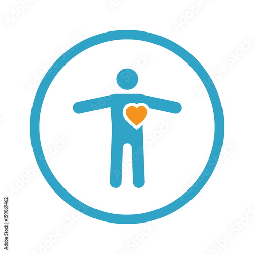 Heart Care and Medical Services Icon. Flat Design.
