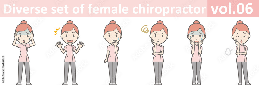 Diverse set of female chiropractor, EPS10 vol.06 Diverse set of female chiropractor, EPS10 vol.06