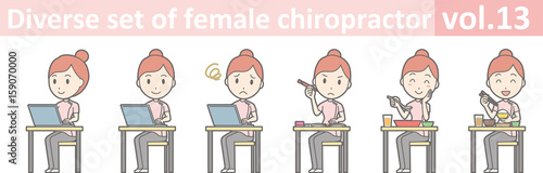 Diverse set of female chiropractor, EPS10 vol.13