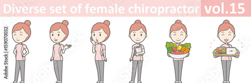 Diverse set of female chiropractor, EPS10 vol.15