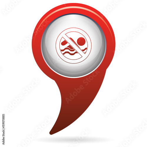No swimming prohibition sign icon