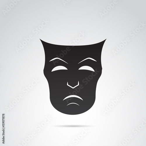 Ancient greek mask vector icon - sadness. photo