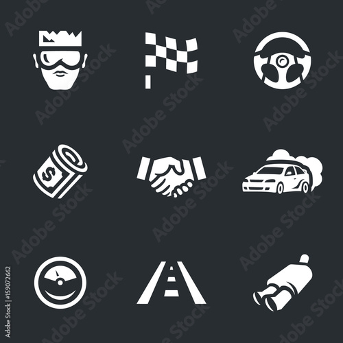 Vector Set of Street racing Icons.