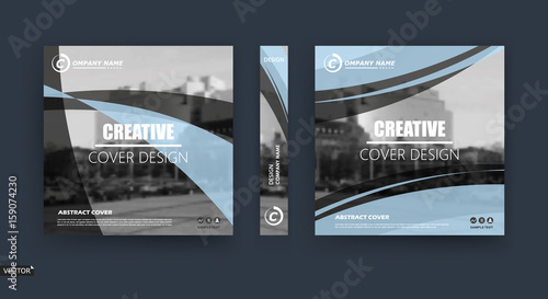 Abstract hi tech blurb. White, black brochure cover design. Fancy info banner frame. Ad flyer text font. Title sheet model. Modern vector front page. Creative urban city texture. Blue line figure icon