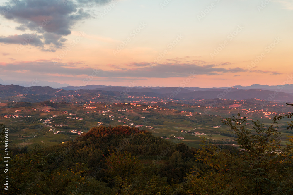 Fototapeta premium sunset at the village