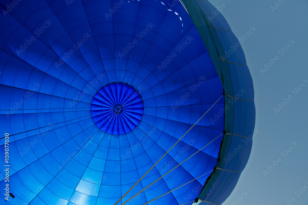 Fototapeta premium inside of a blue hot- air balloon