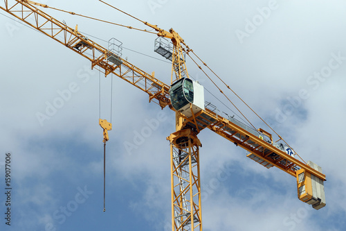 Tower crane elements on building site