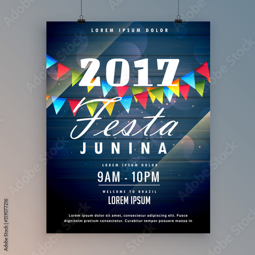2017 festa junina flyer design template