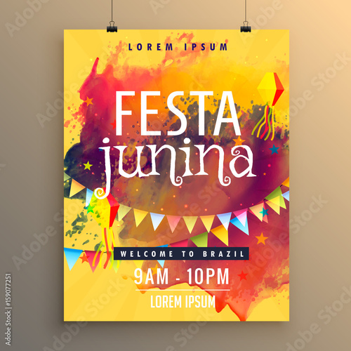 invitation template for festa junina festival design