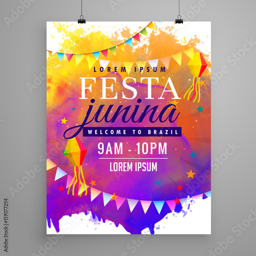 festa junina party celebration invitation flyer design