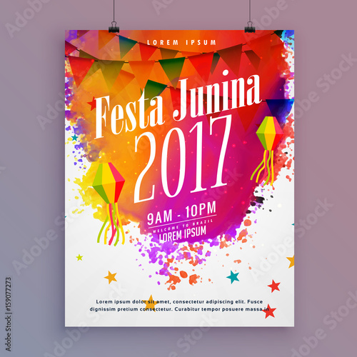 2017 festa junina party flyer design background