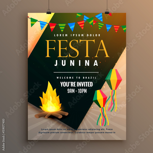 festa junina party poster design holiday greeting
