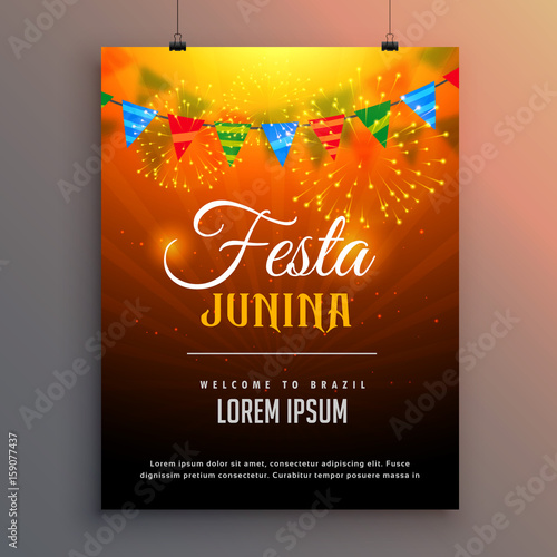 festa junina flyer invitation background design