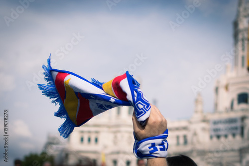 Team fan up the scarf to the sky