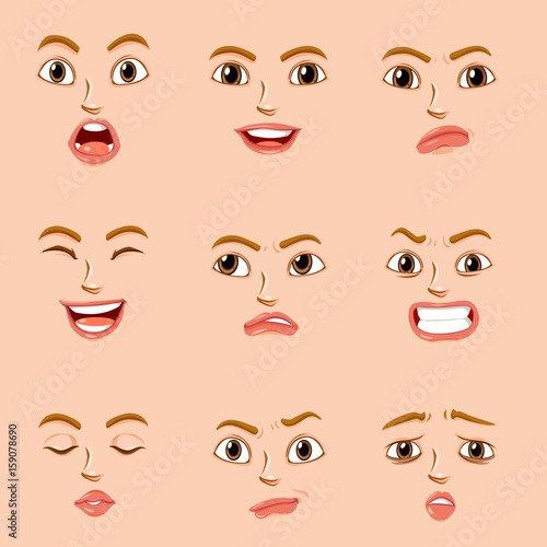 Facial expressions for female character