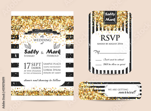 geometric glitter invitation