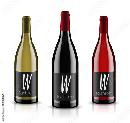 Mockup wine bottle. vector design.