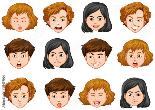 Human faces with different emotions