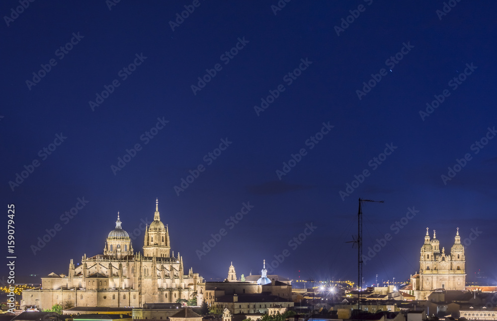 Night view of Salamanca cityscape