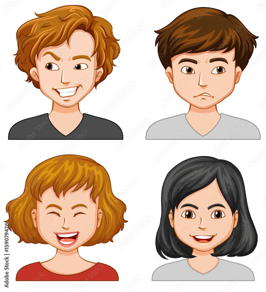 Men and women with different emotions Men and women with different emotions