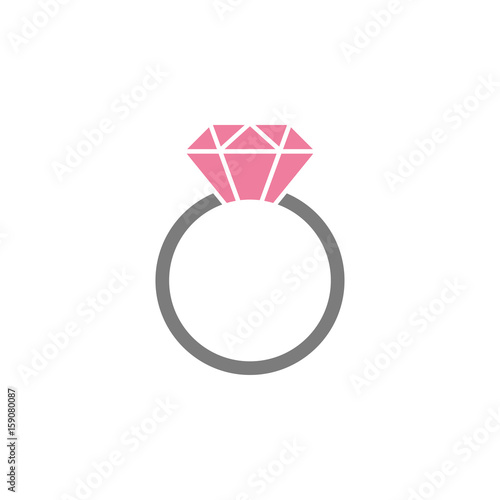 Ring with gemstone silhouette, icon
