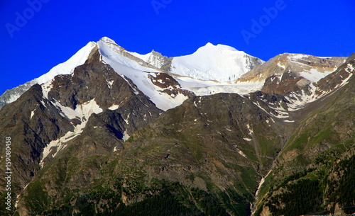 Scenic mountain view of the Valais Alps near Grachen, Switzerland photo