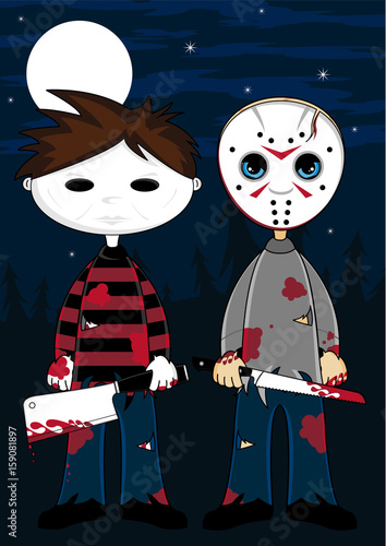 Cartoon Halloween Serial Killer