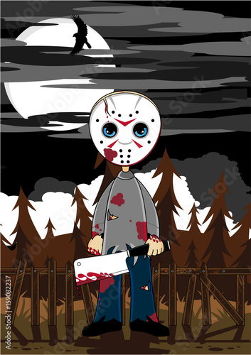 Cartoon Halloween Serial Killer