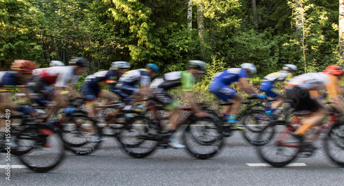 Tableau sur toile Cycling motion blur