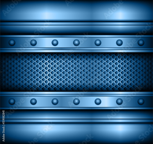 Background blue metallic 3D.