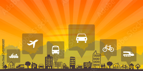 Silhouette Stadt Mobilität