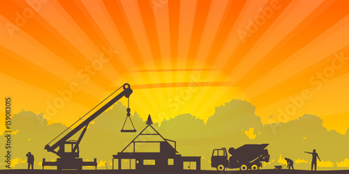 Silhouette Baustelle