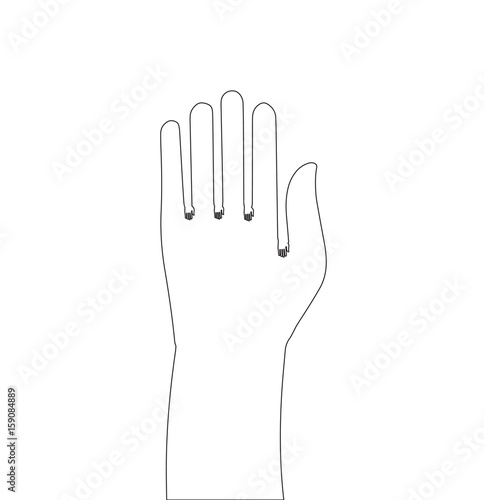 Hand outline simple vector illustration with a wide range of applications.