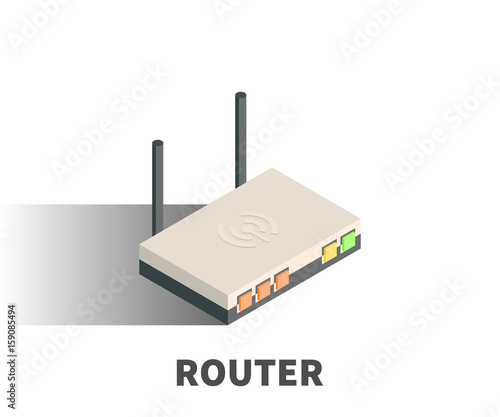 Router icon, vector symbol in isometric 3D style isolated on white background.