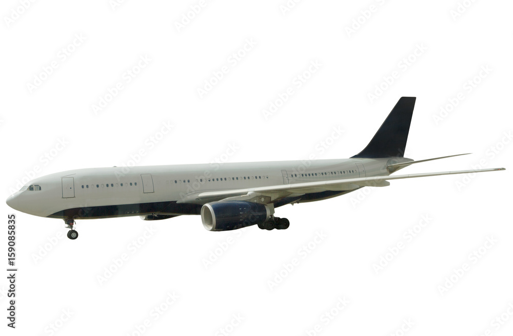 Passenger commercial plane right side isolated on white background. Passenger commercial plane right side isolated on white background.