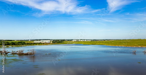 A lake in the steppes of Kazakhstan in the spring