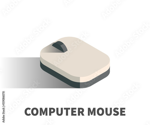 Computer mouse icon, vector symbol in isometric 3D style isolated on white background.
