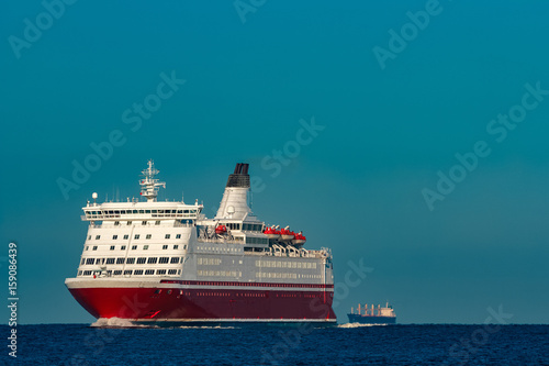 Red cruise liner