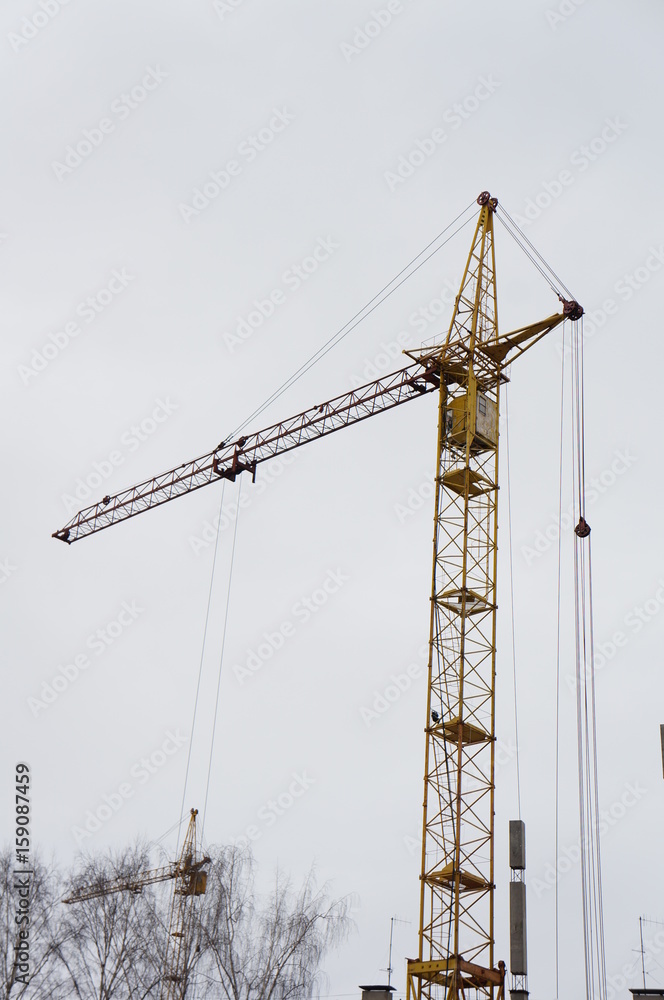 Tower crane at the city hall of a residential building