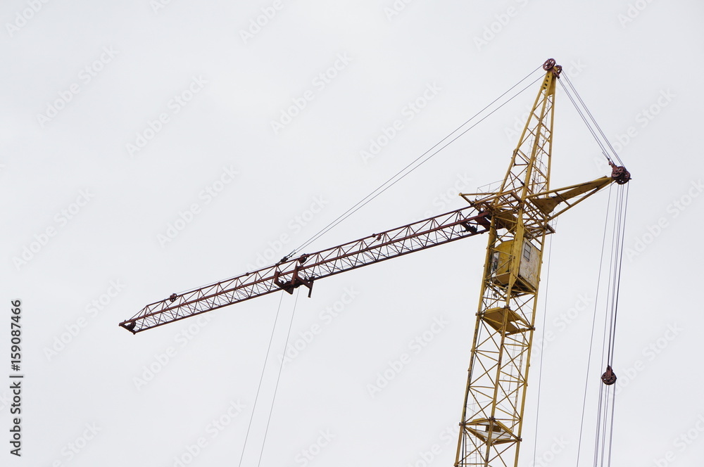 Tower crane at the city hall of a residential building