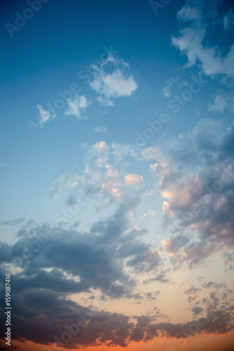 Photography Colorful dramatic sky with cloud at sunset