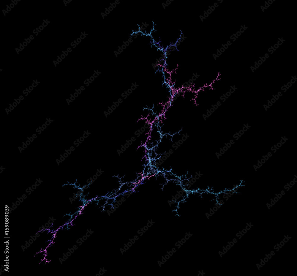 Abstract lightning design. Isolated on black background.