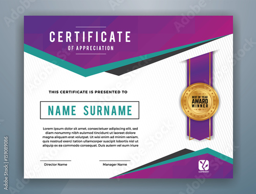 Multipurpose Modern Professional Certificate Template Design for Print. Vector illustration.