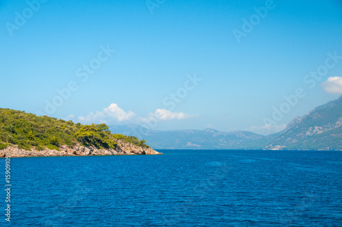 Landscape of the Mediterranean Sea. Mountains and the sea of Turkey. © Yarkovoy