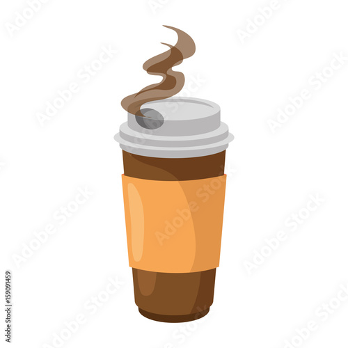 hot coffee drink icon over white background vector illustration