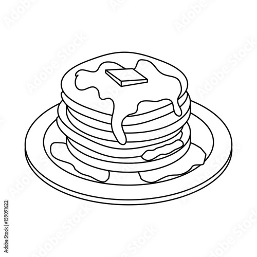 pancakes icon over white background vector illustration