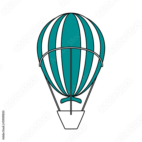 Flat line hot air ballon over white background vector illustration